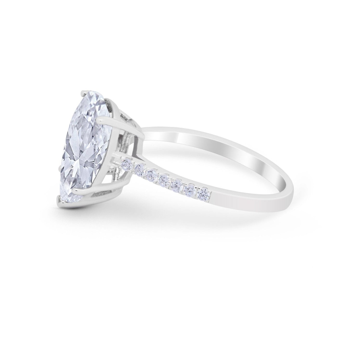 Teardrop Engagement Ring Simulated Cubic Zirconia