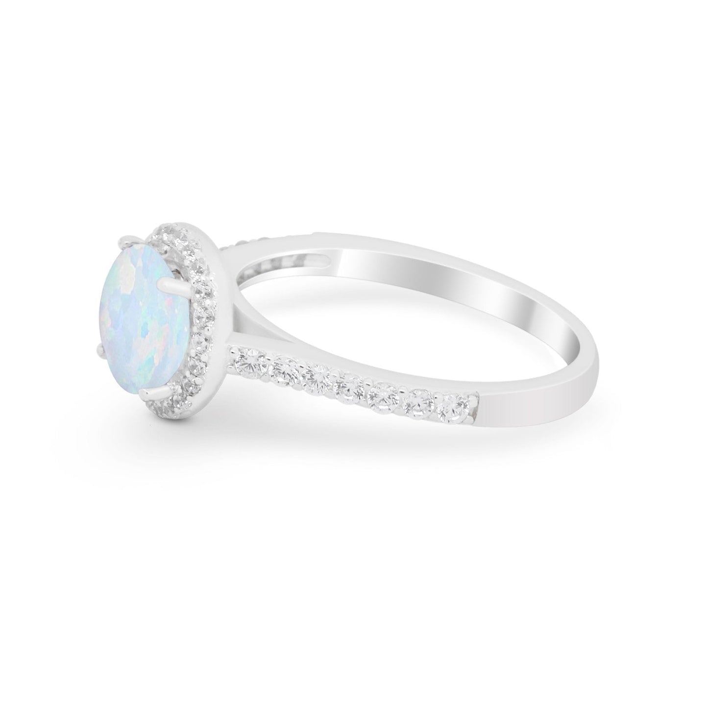 Accent Dazzling Wedding Ring Lab Created White Opal