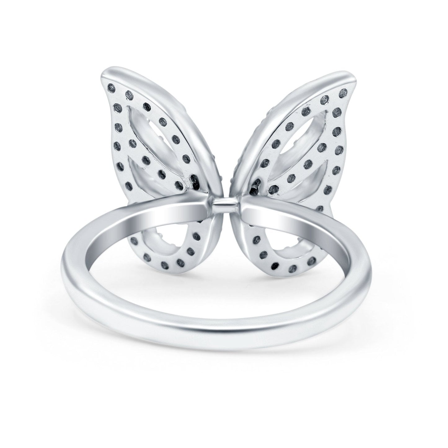 Butterfly Ring Simulated Cubic Zirconia Wedding Band