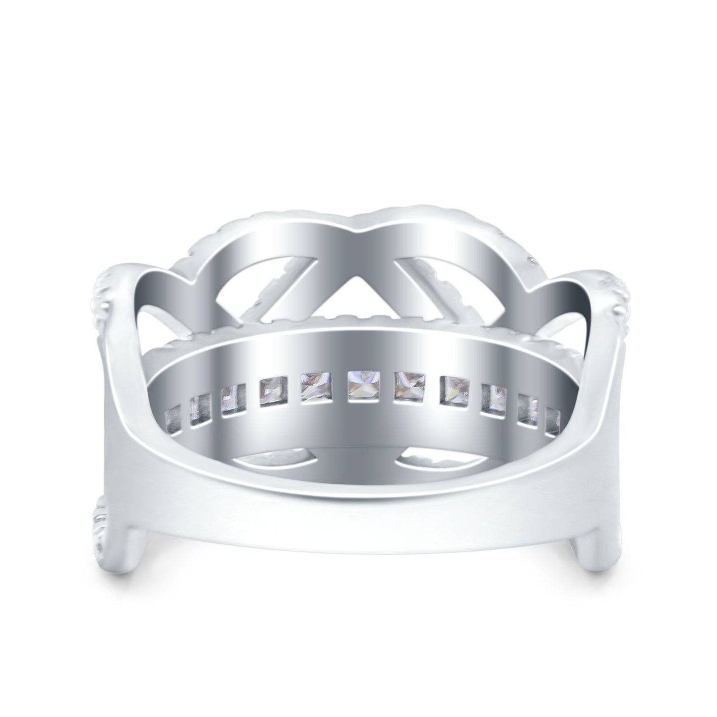 Princess Cut Cubic Zirconia Infinity Twisted Wedding Ring