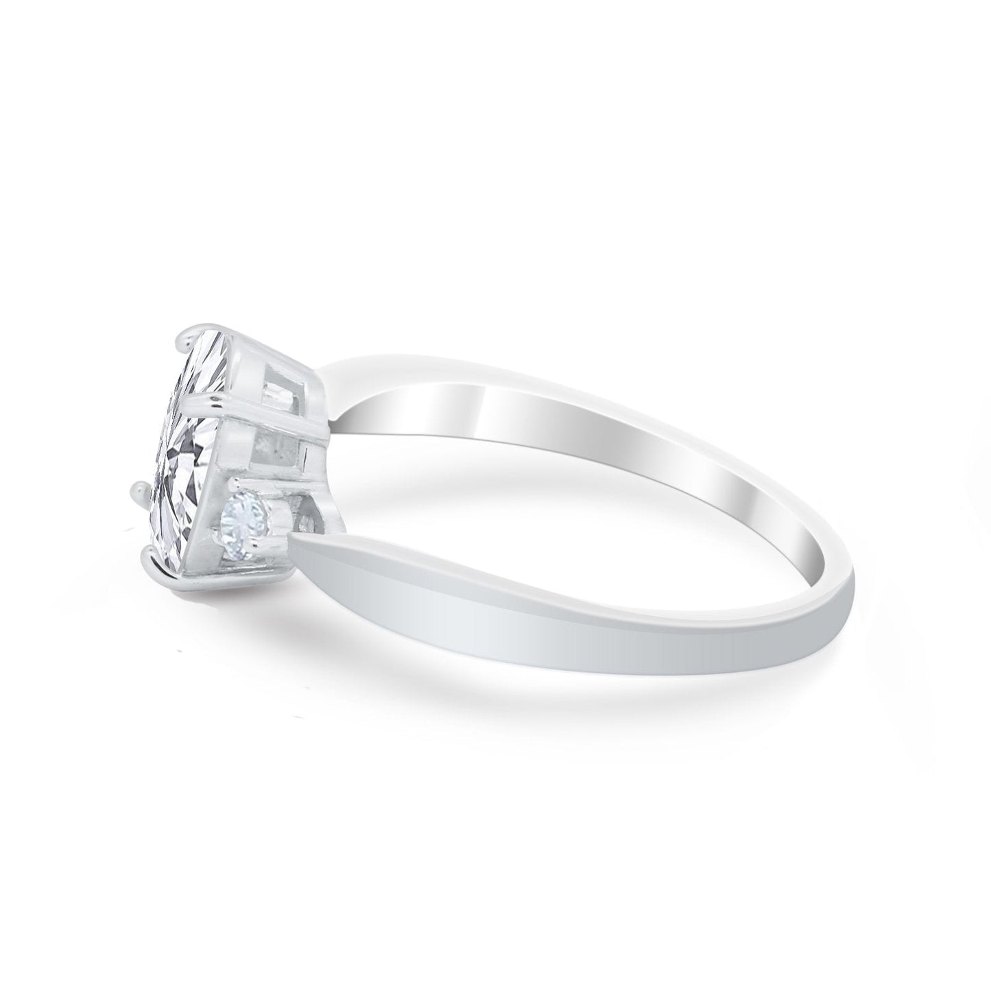 Three Stone Oval Engagement Ring Simulated Cubic Zirconia