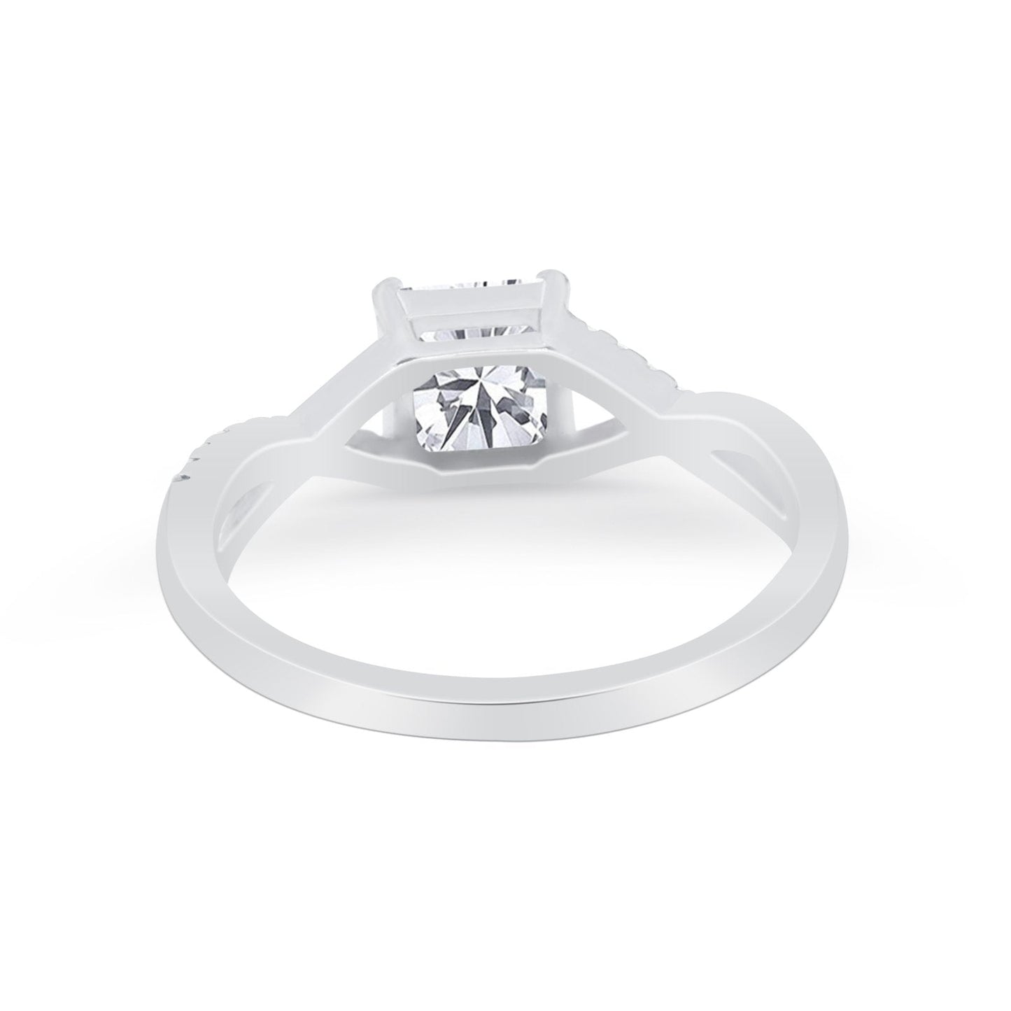 Infinity Shank Princess Cut CZ Engagement Ring