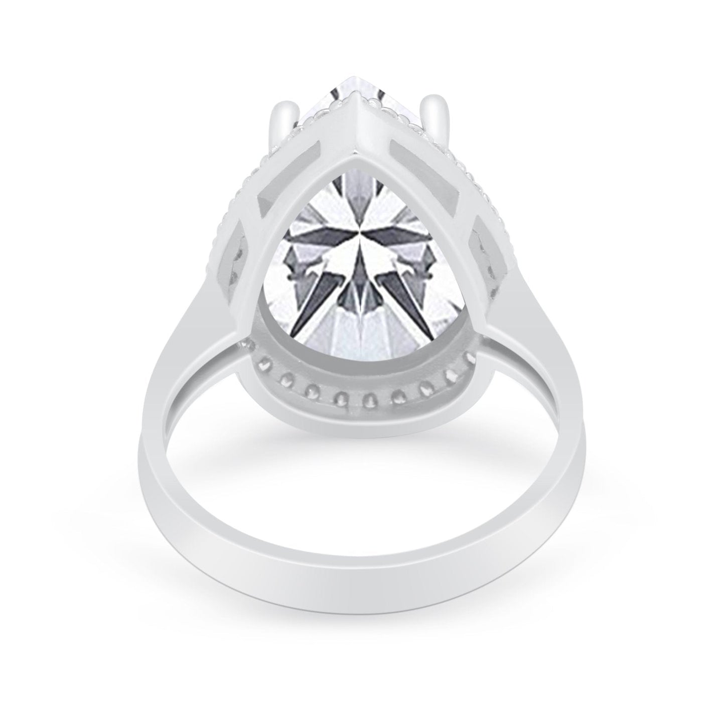 Teardrop Cocktail CZ Engagement Ring