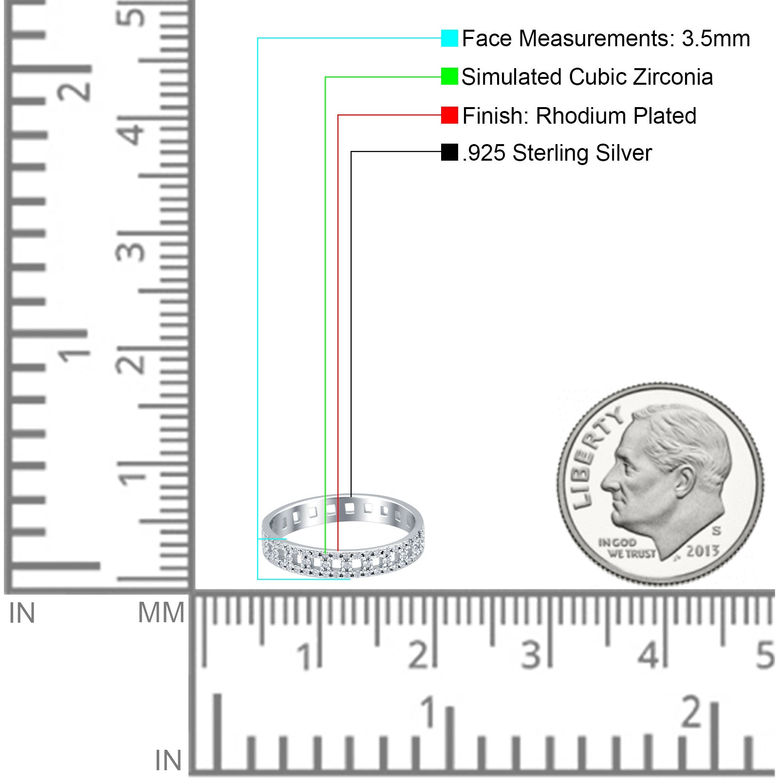 Round CZ Filigree Band