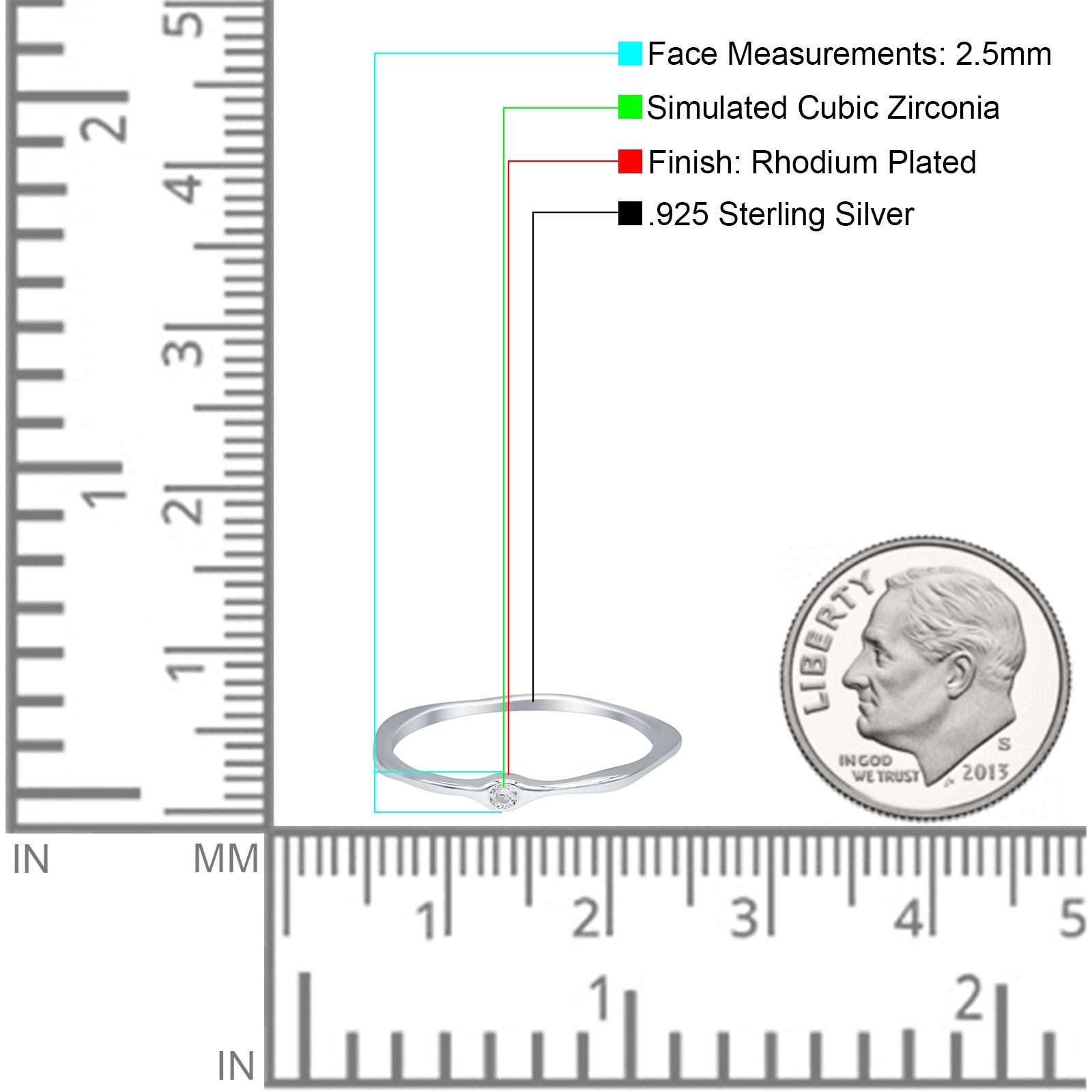 Round CZ Solitaire Ring