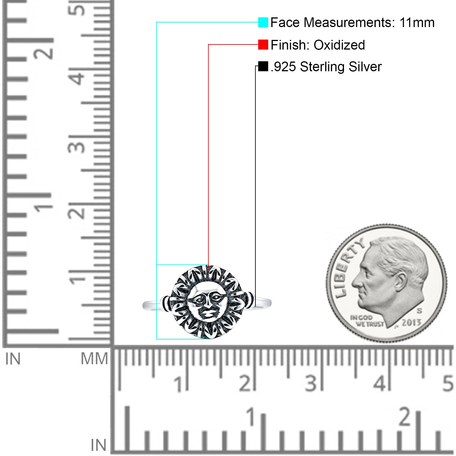Sun Face Ring