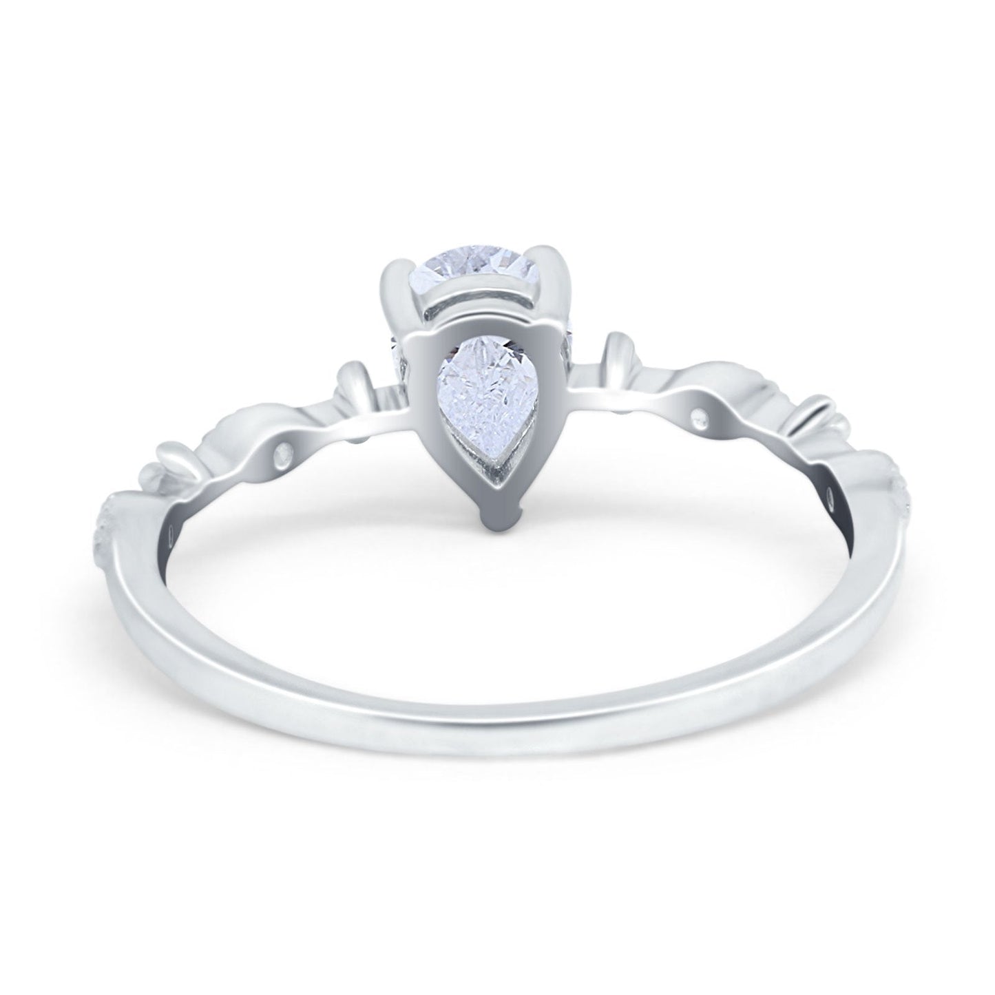 Teardrop Simulated Cubic Zirconia Wedding Ring