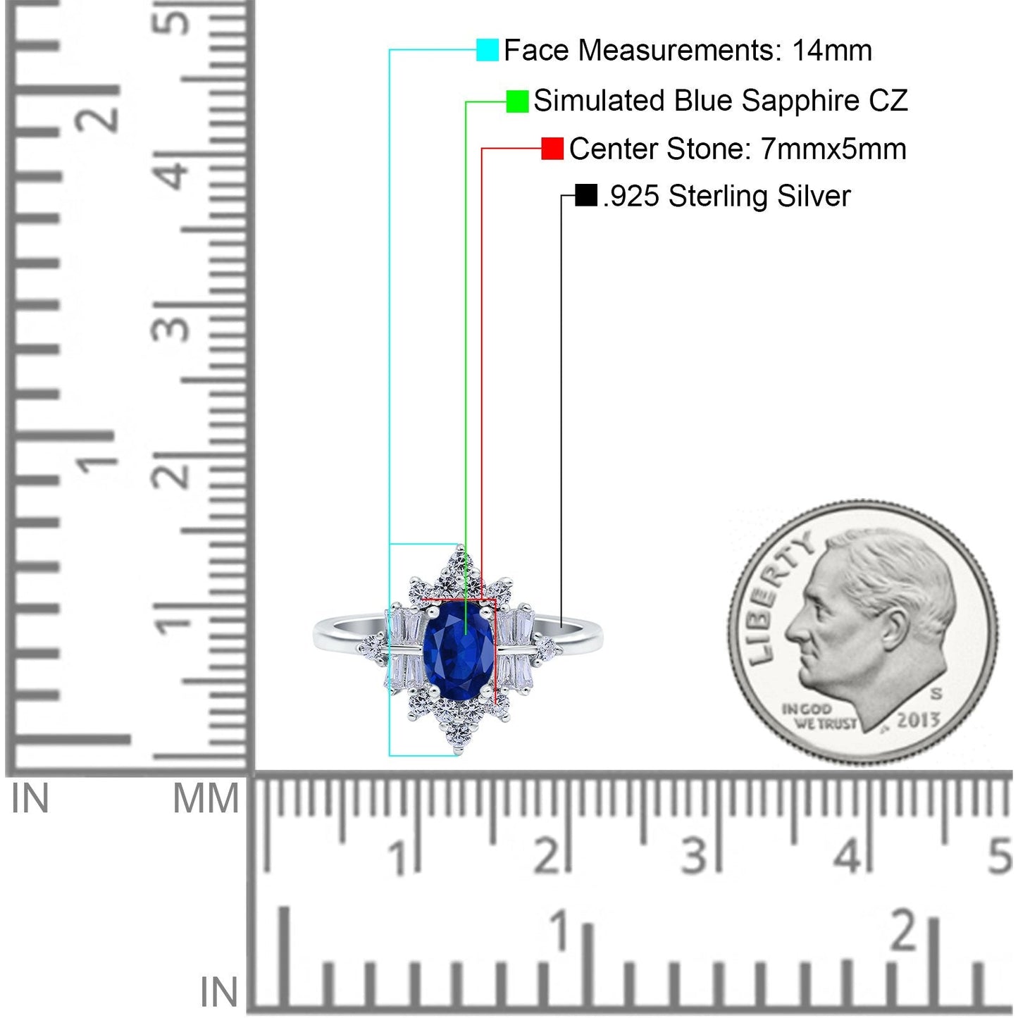 Oval Cut Halo Vintage Wedding Ring Simulated Blue Sapphire CZ