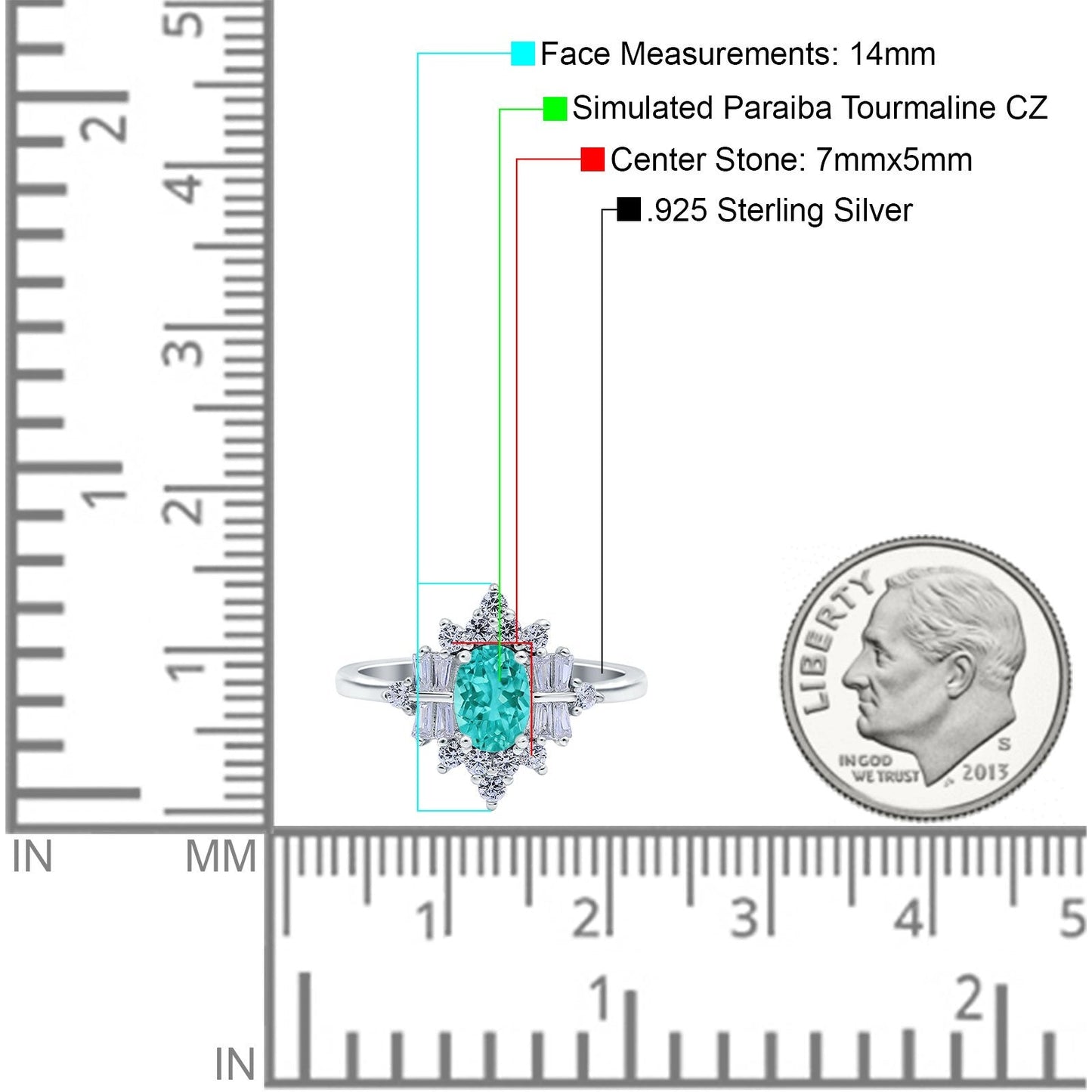 Oval Cut Halo Vintage Wedding Ring Simulated Paraiba Tourmaline CZ