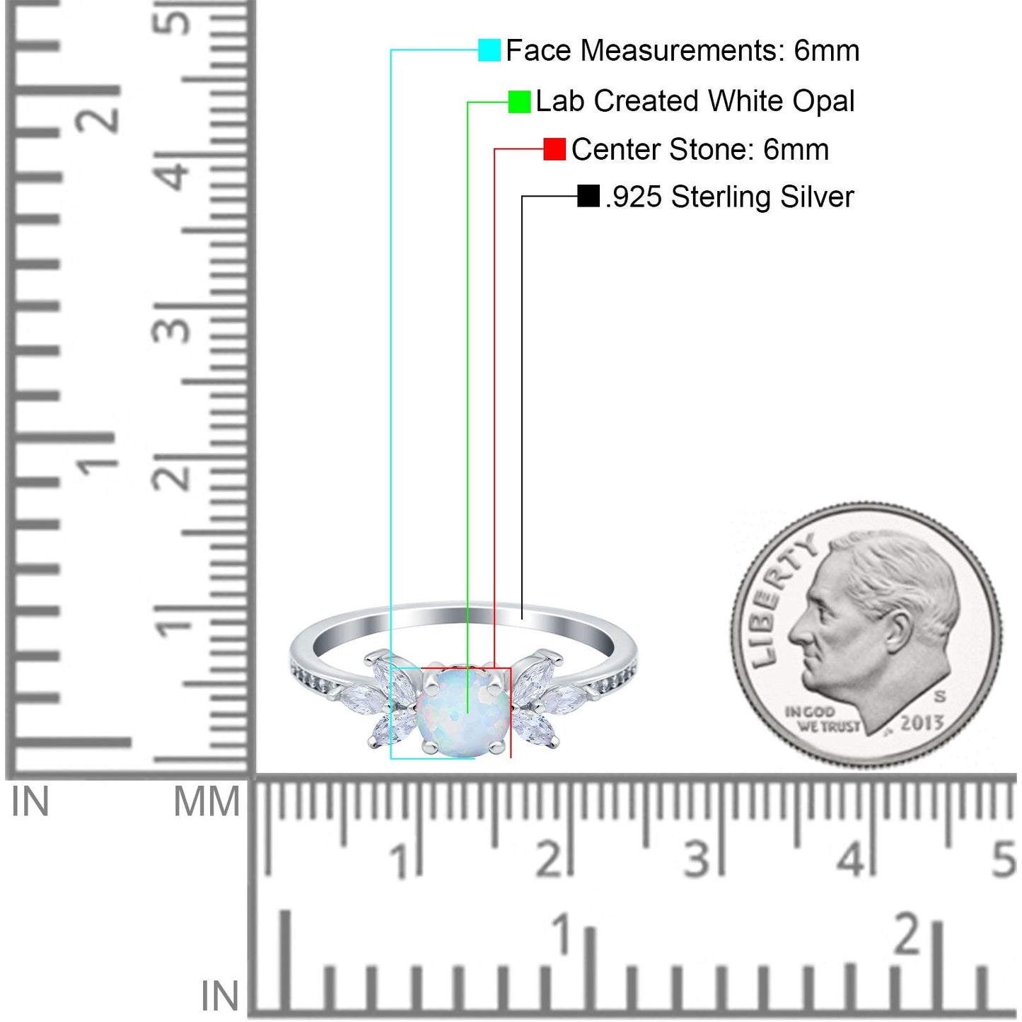 Marquise Lab Created White Opal Wedding Ring