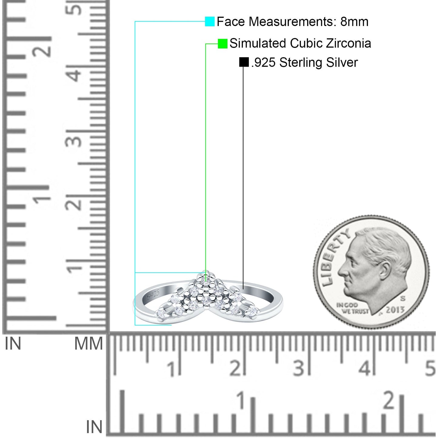 Eternity Ring Round Simulated Cubic Zirconia Wedding Band