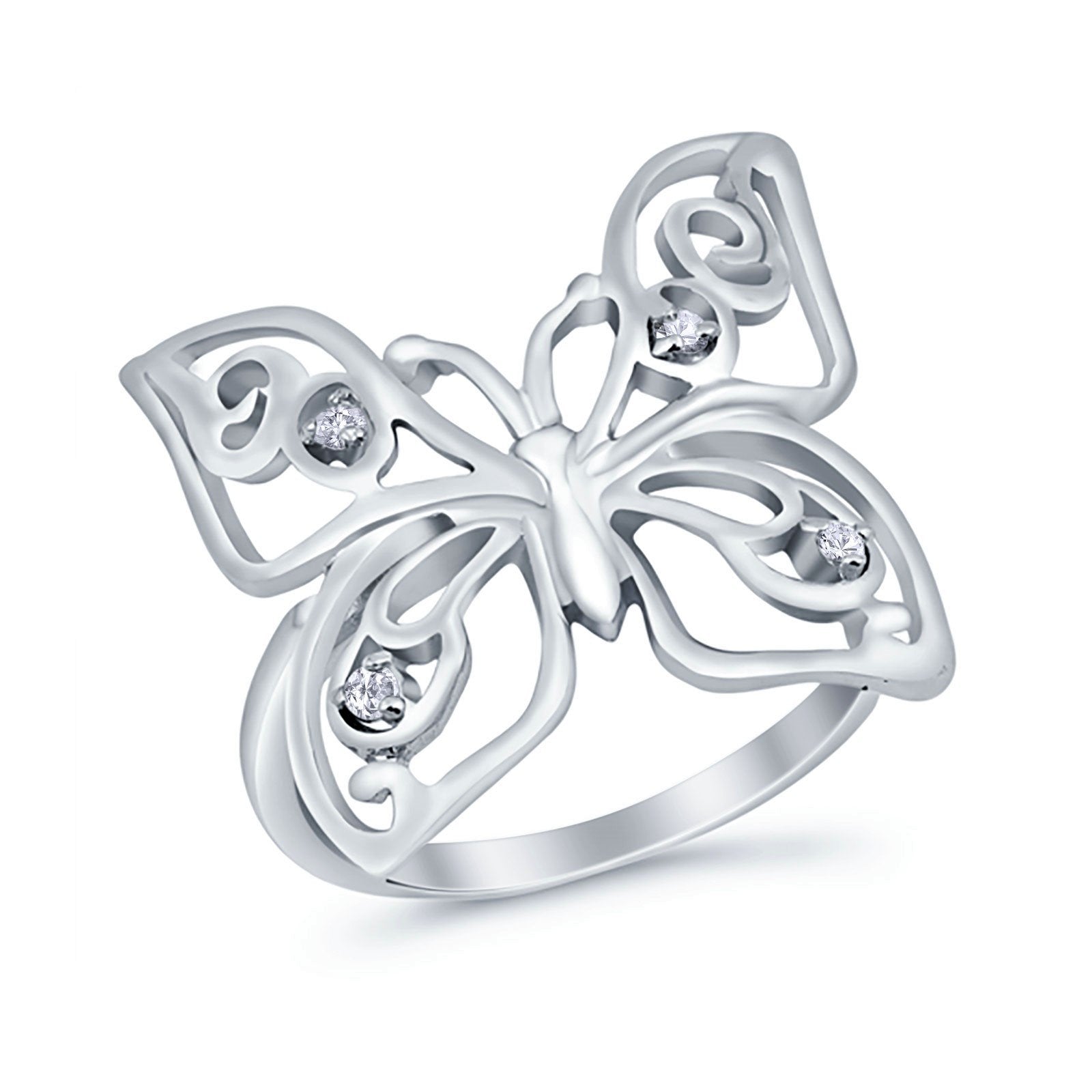 Butterfly CZ Ring