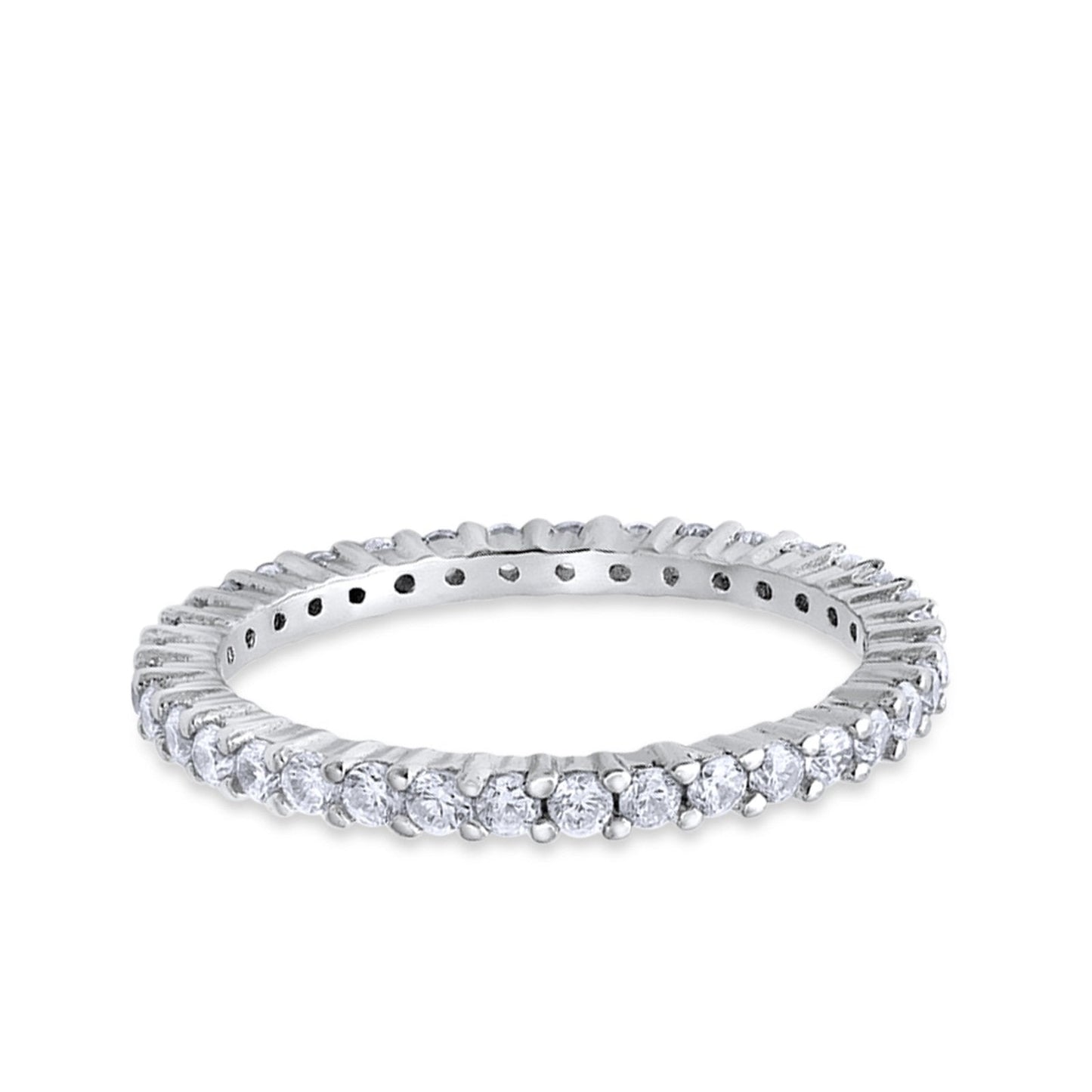 Full Eternity Wedding Band Round Simulated CZ Ring