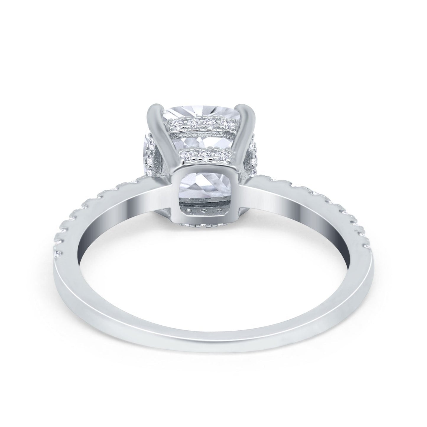 Vintage Cushion Cut Engagement Ring Simulated Cubic Zirconia