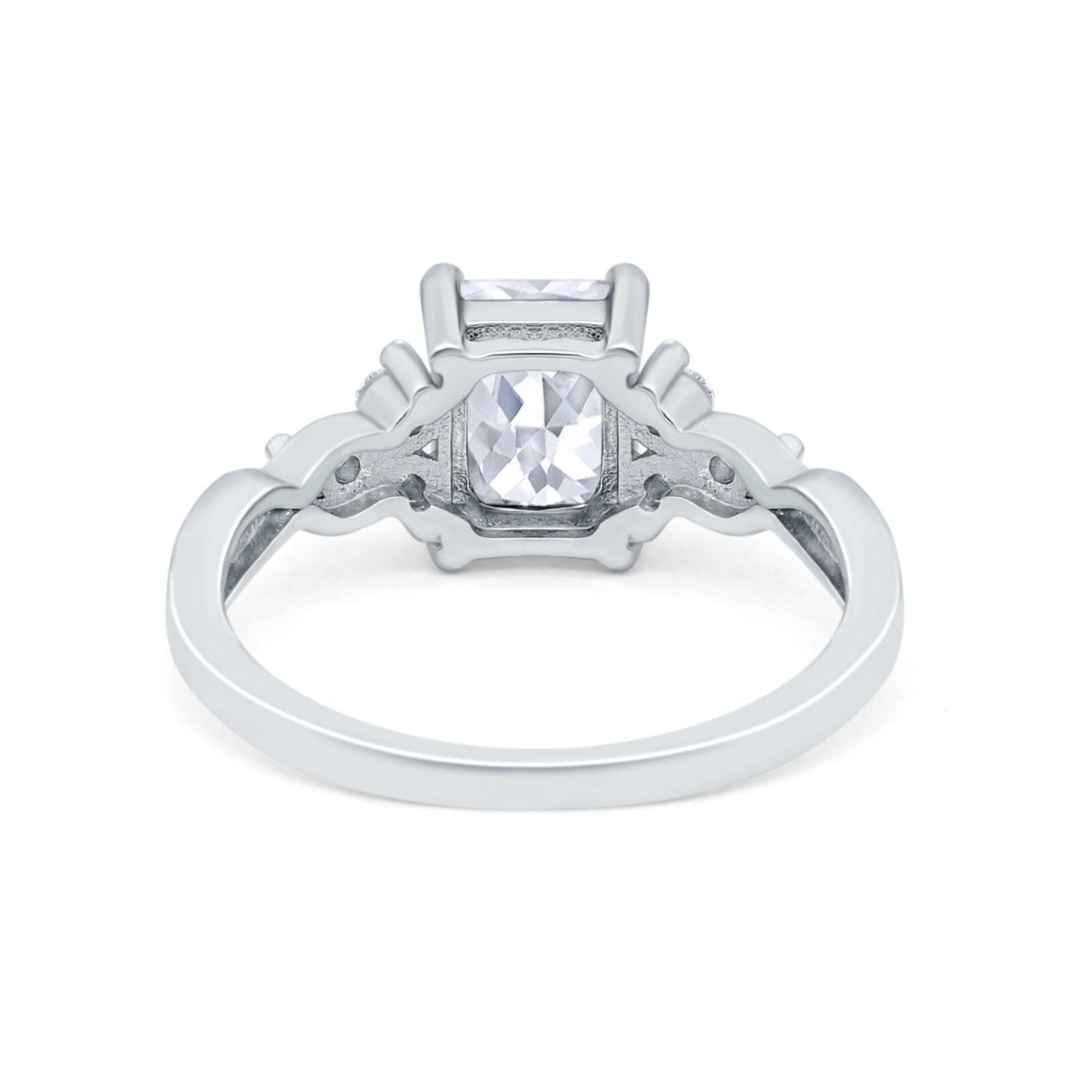 Emerald Cut Wedding Bridal Ring Simulated Cubic Zirconia