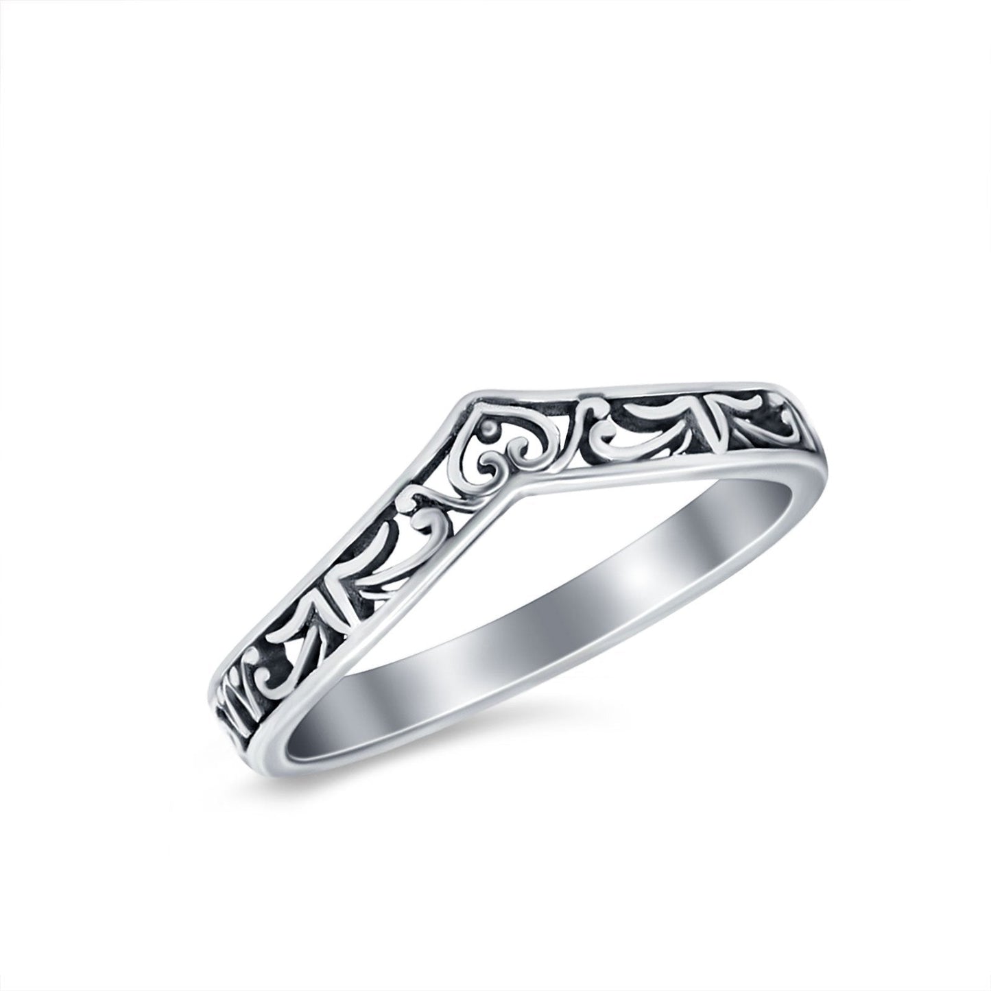 Filigree V Band Ring