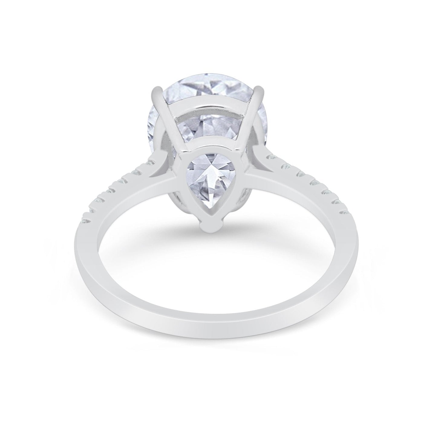 Teardrop Engagement Ring Simulated Cubic Zirconia