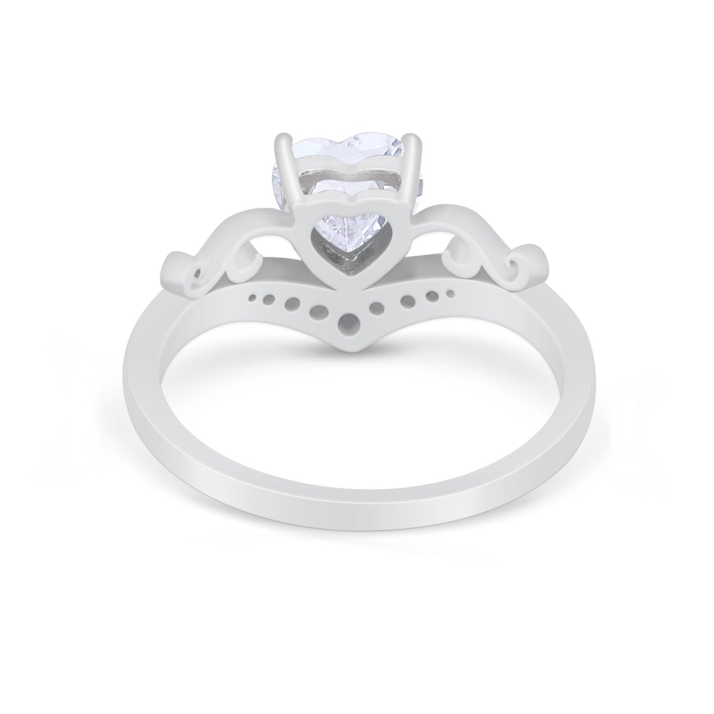 Heart Filigree Thumb Ring Round Simulated Cubic Zirconia