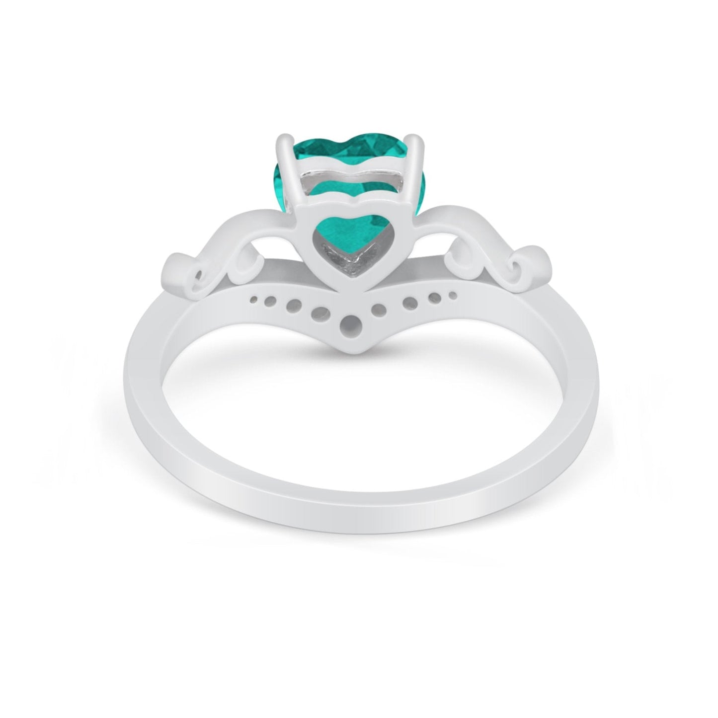 Heart Filigree Thumb Ring Round Simulated Paraiba Tourmaline CZ