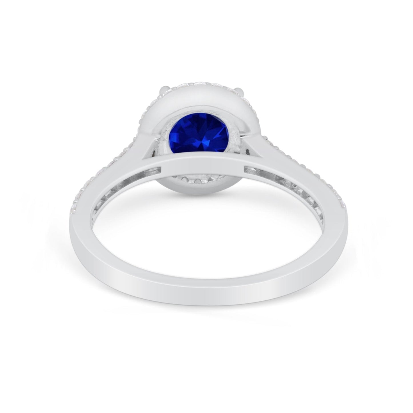 Accent Dazzling Wedding Ring Simulated Blue Sapphire CZ