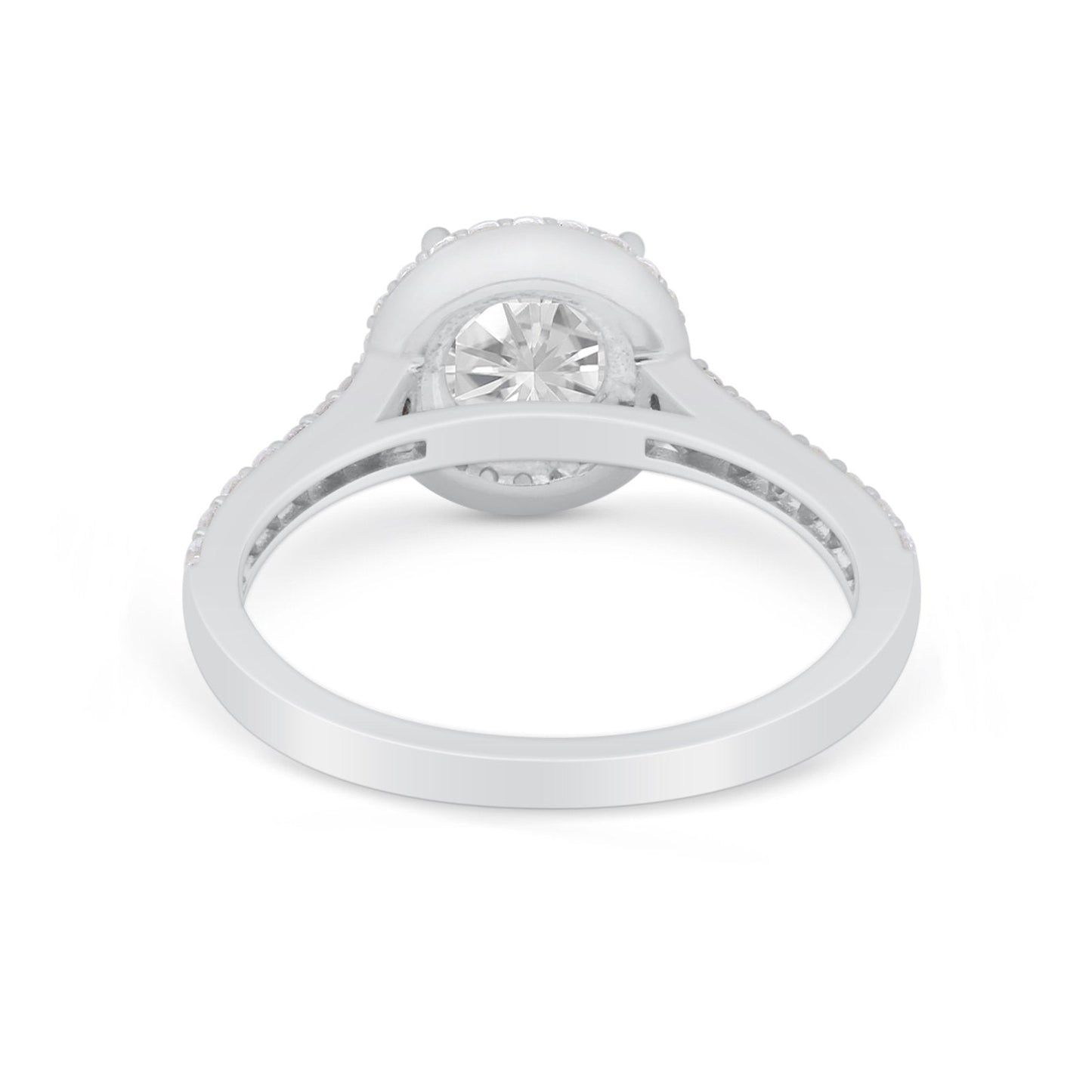 Accent Dazzling Wedding Ring Round Simulated Cubic Zirconia