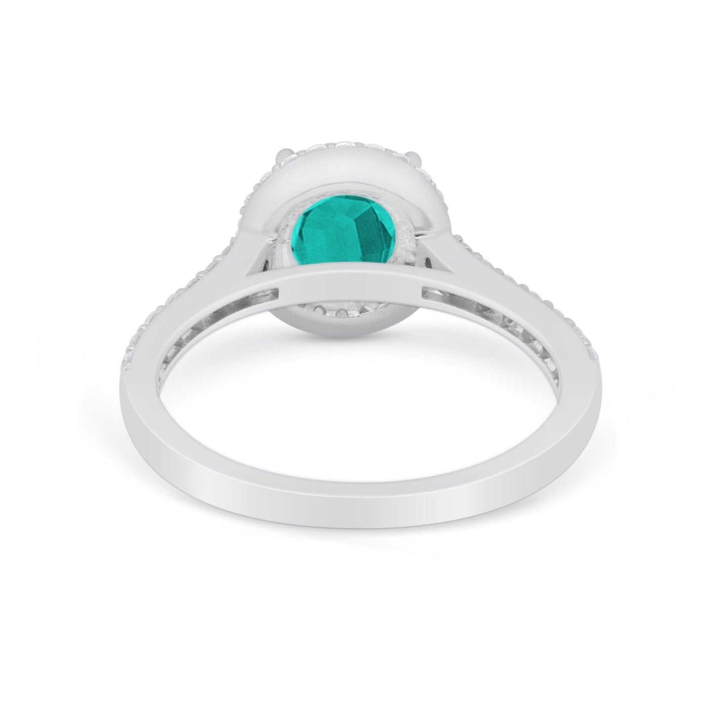 Accent Dazzling Wedding Ring Simulated Paraiba Tourmaline CZ