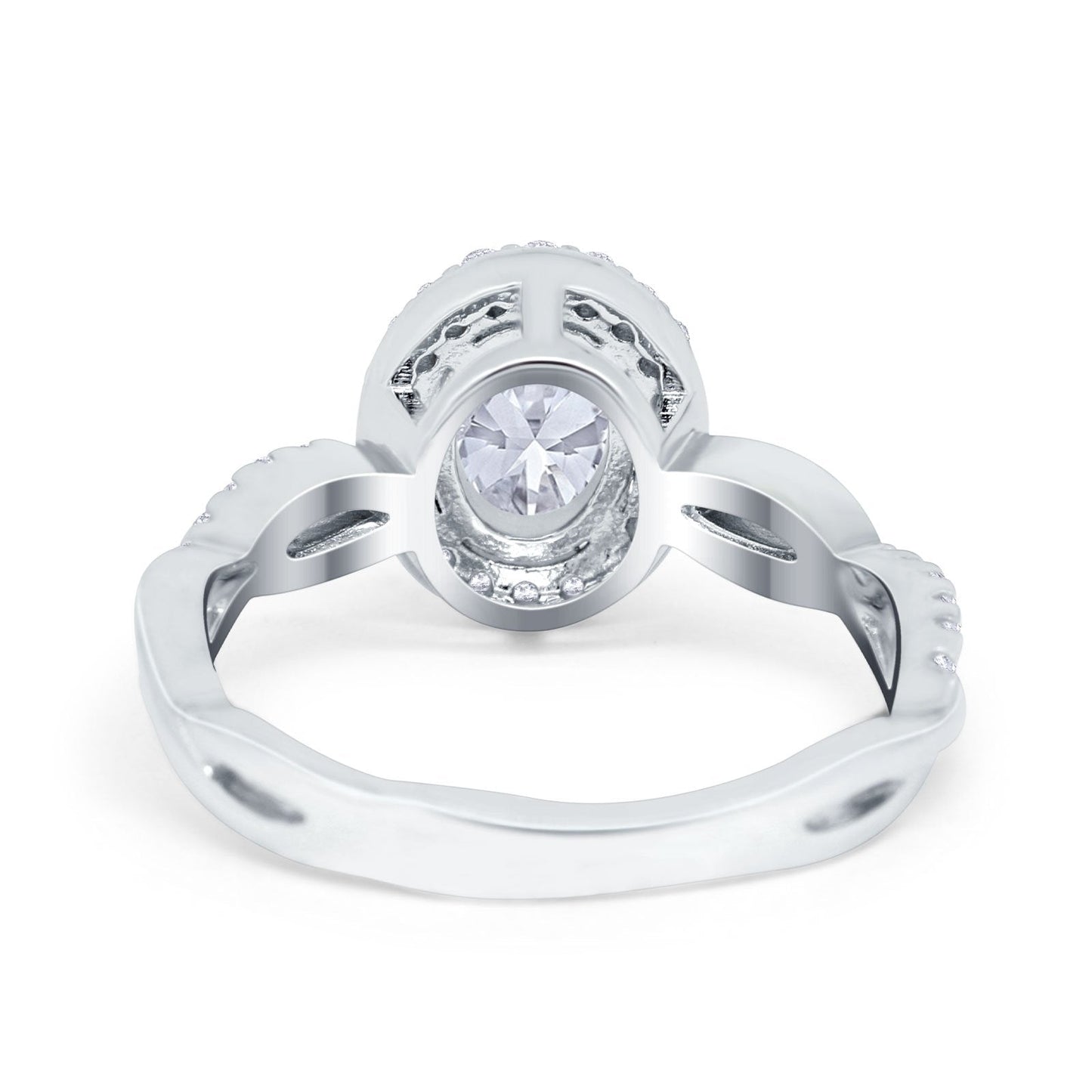 Halo Infinity Shank Engagement Ring Simulated Cubic Zirconia