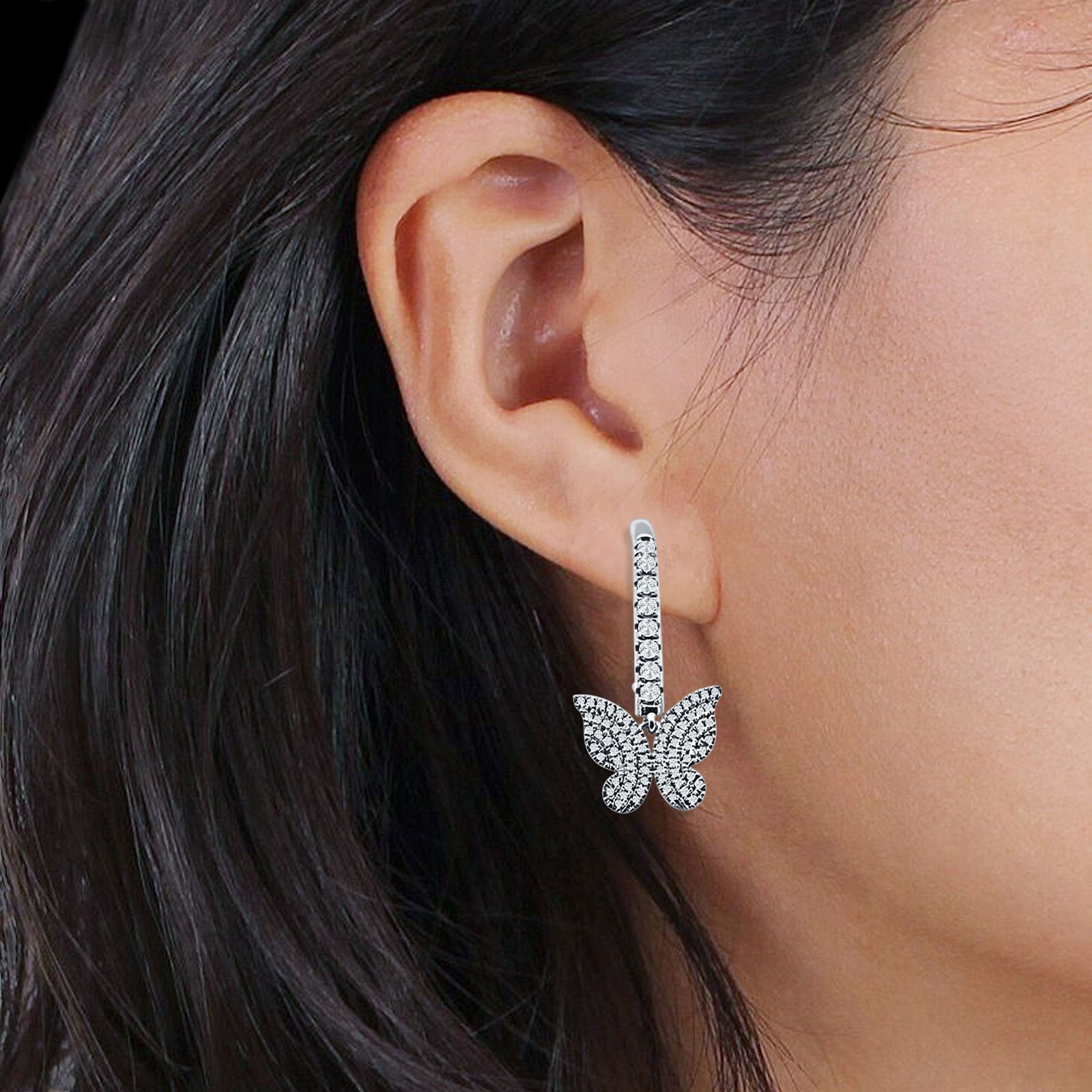 Butterfly Hoop Earrings