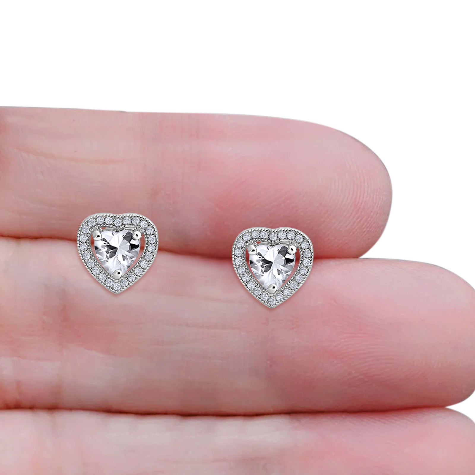 Heart Halo Stud Earring