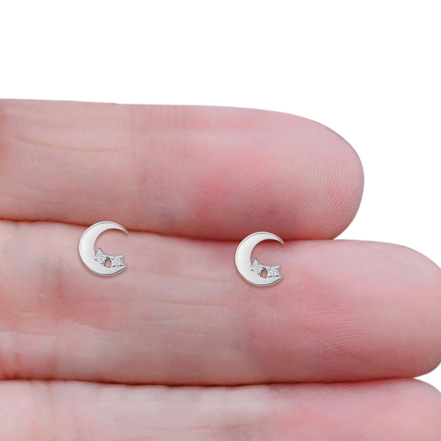 Moon & Star Stud Earrings