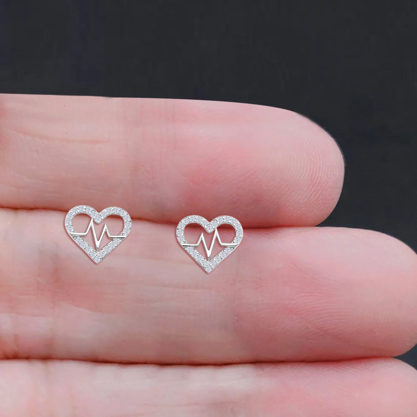 Heart Beat Wave Stud Earring