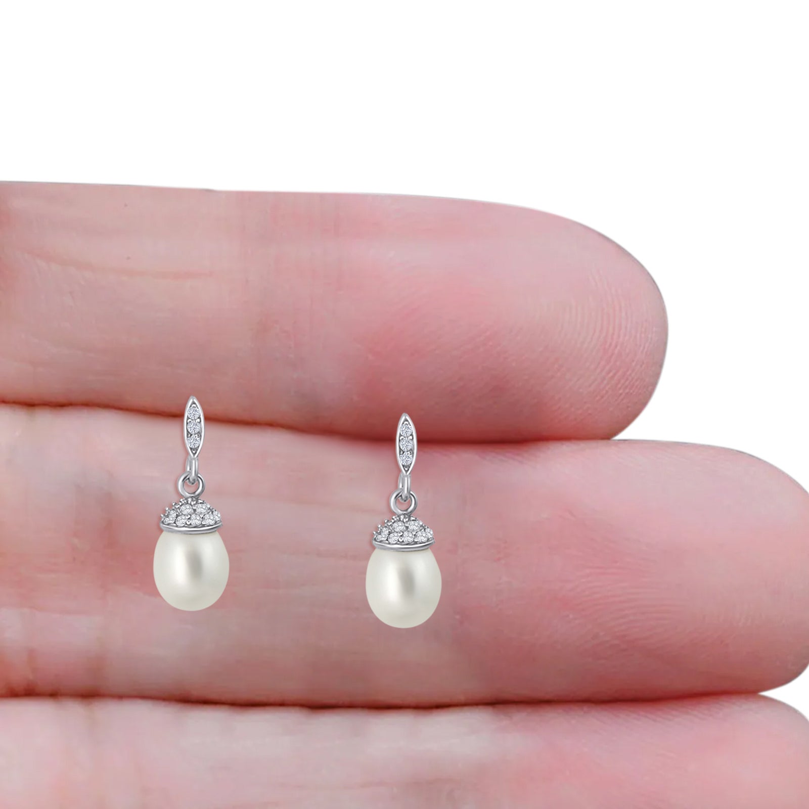 Pearl Charm Stud Earrings