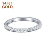 14K White Gold 2mm Half Eternity Cubic Zirconia Wedding Band