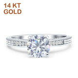 Round Solitaire Engraved Statement Ring