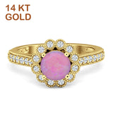 Round Flower Vintage Style Gold Ring