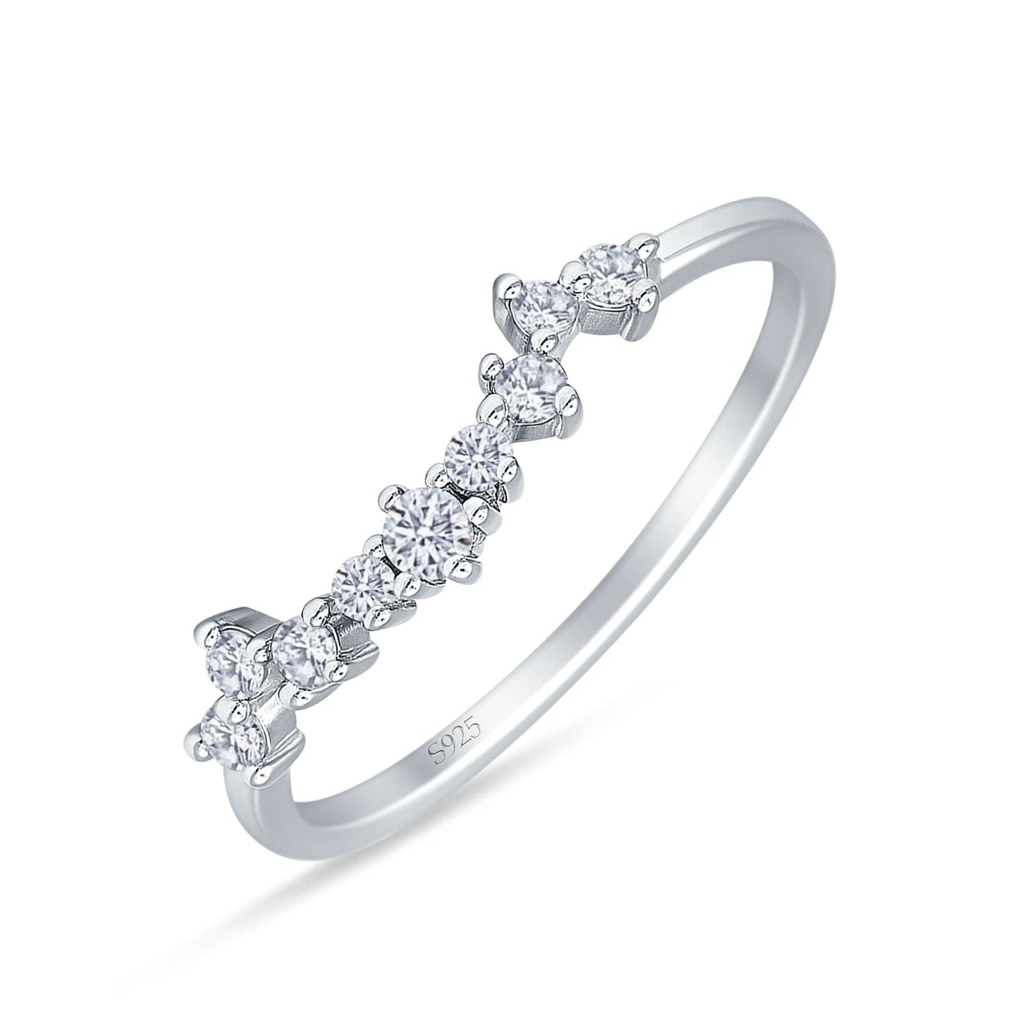 Round CZ Contour Band
