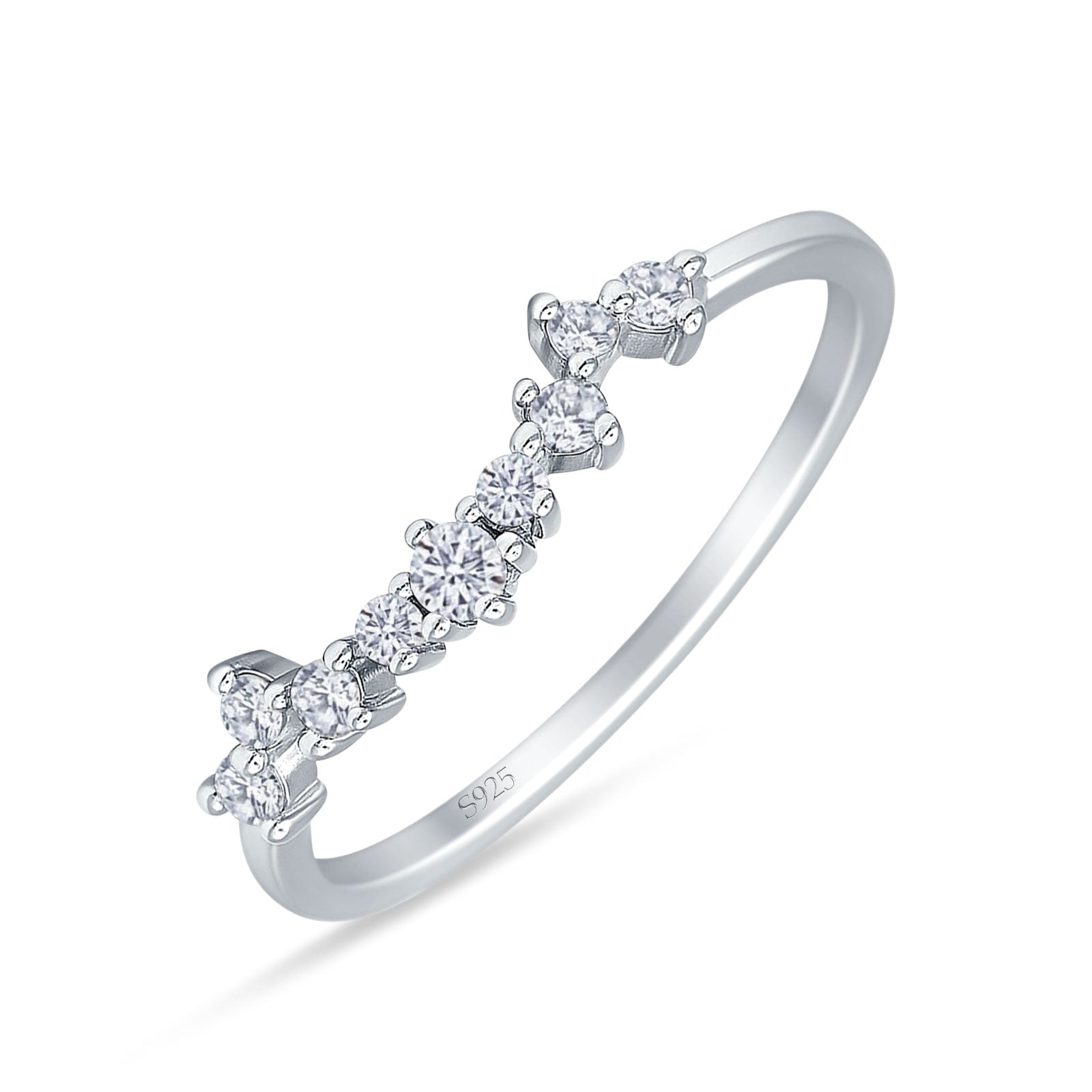 Round CZ Contour Band