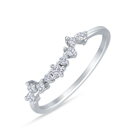 Round CZ Contour Band