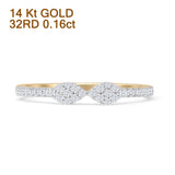 Art Deco Cluster Round Natural Diamond Ring 14K Gold