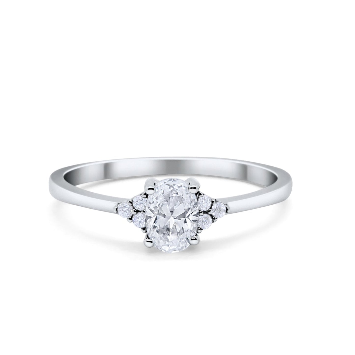 Oval Cut Wedding Ring Simulated Cubic Zirconia