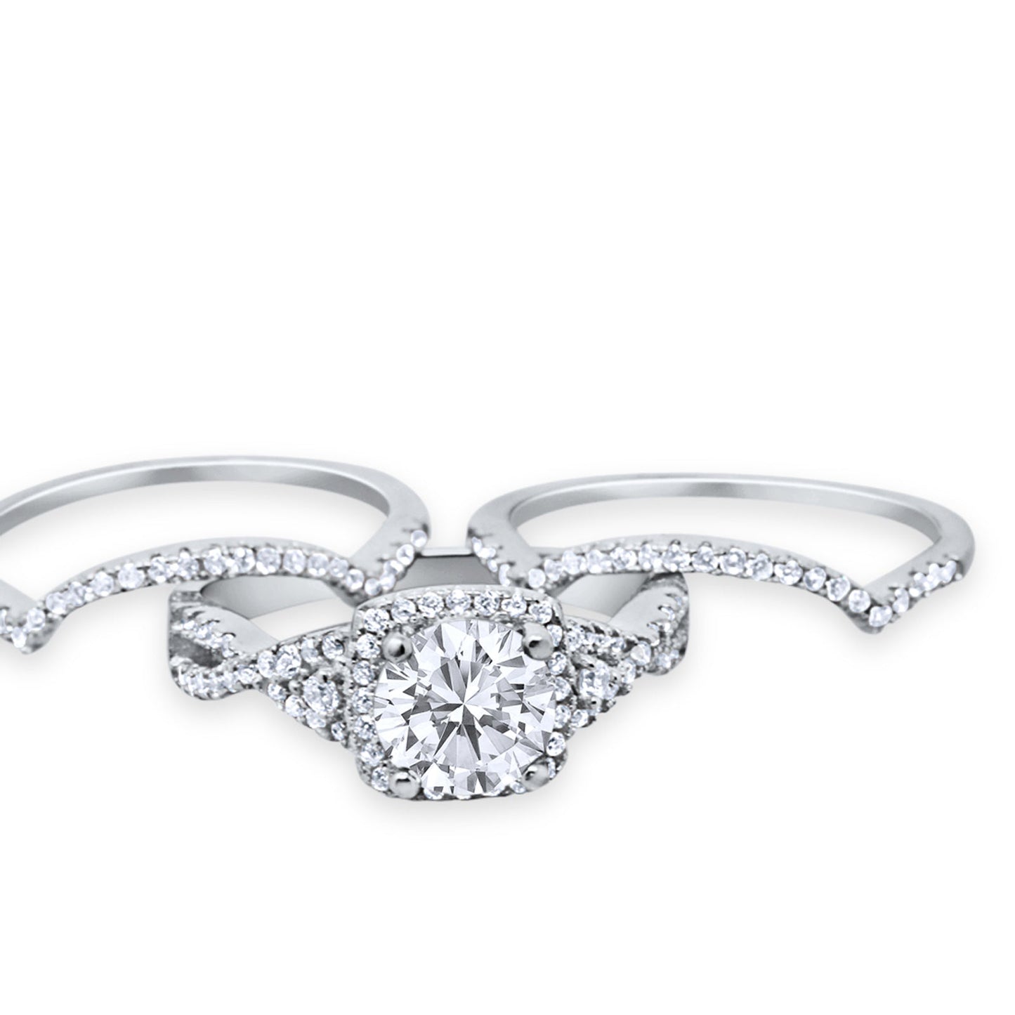 Art Deco Simulated CZ Engagement Bridal Piece Ring