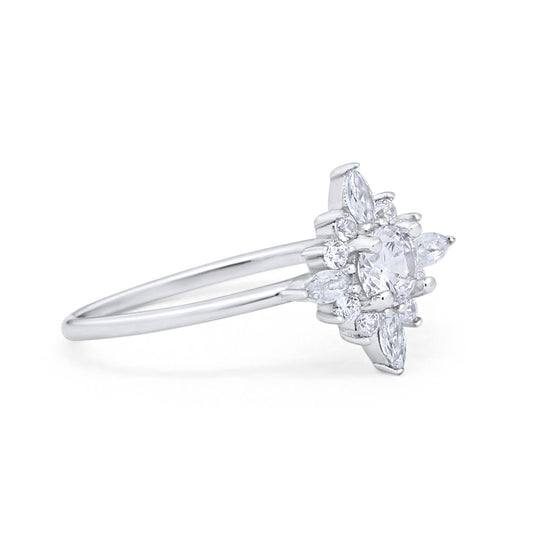 Cluster Wedding Ring Marquise Simulated Cubic Zirconia