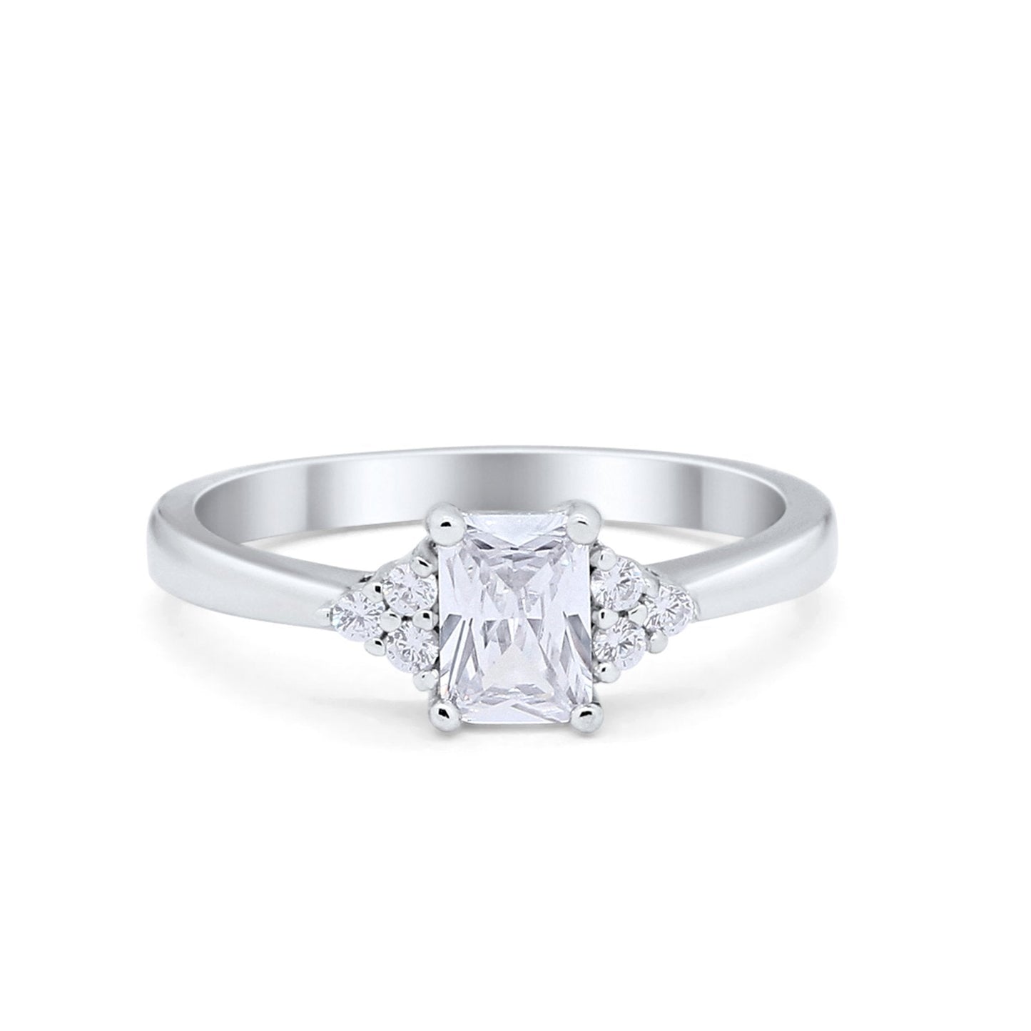 Radiant Cut Engagement Ring Simulated CZ