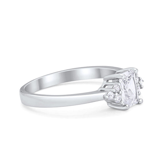 Radiant Cut Engagement Ring Simulated CZ