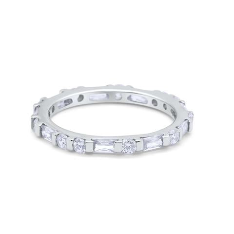 Art Deco Baguette Simulated Cubic Zirconia Wedding Ring