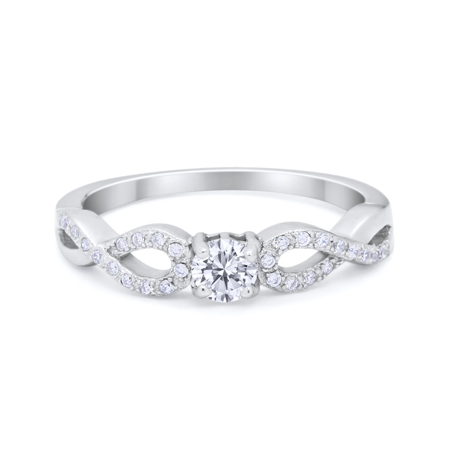 Petite Dainty Infinity Shank Simulated CZ Ring