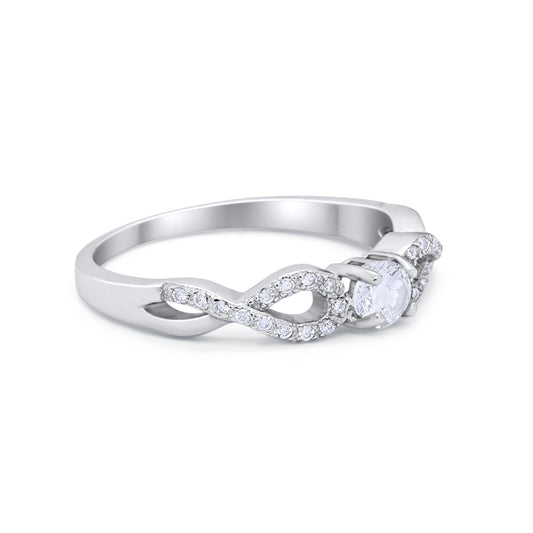 Petite Dainty Infinity Shank Simulated CZ Ring