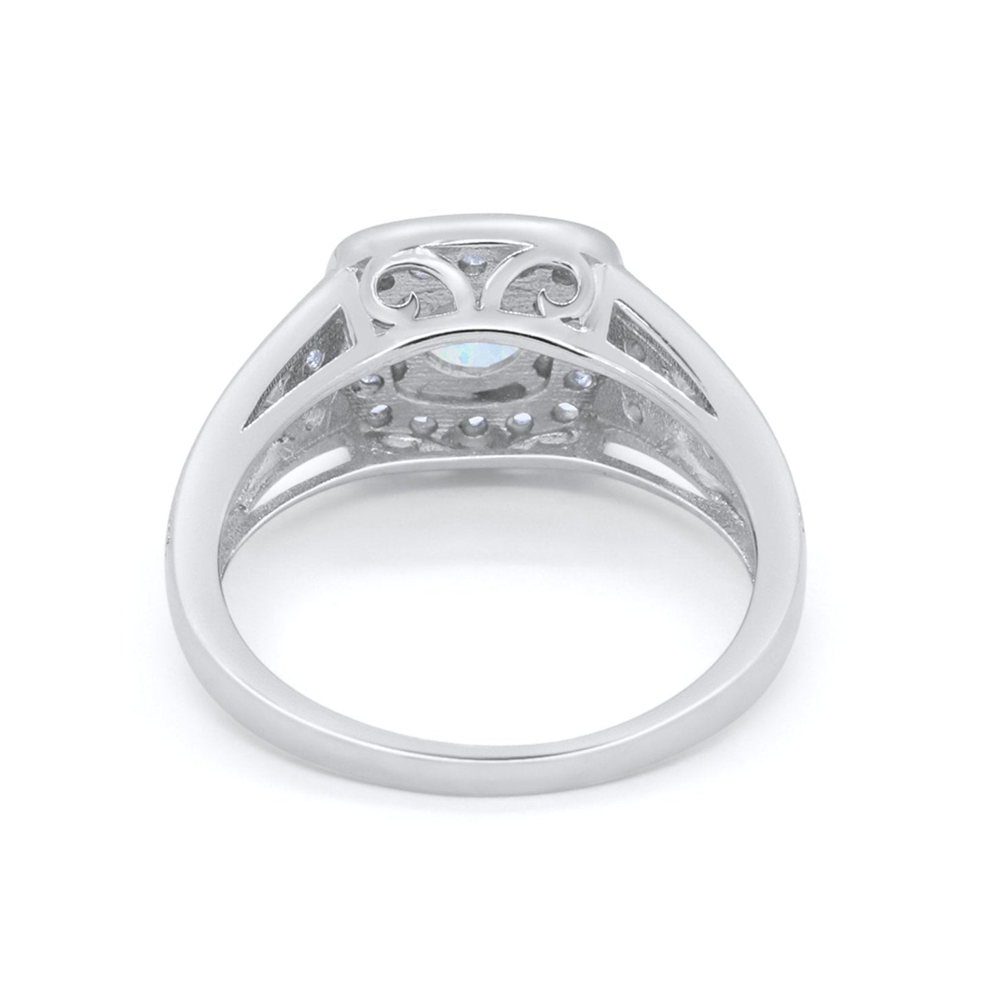 Bezel Solitaire Fashion Ring Lab Created White Opal