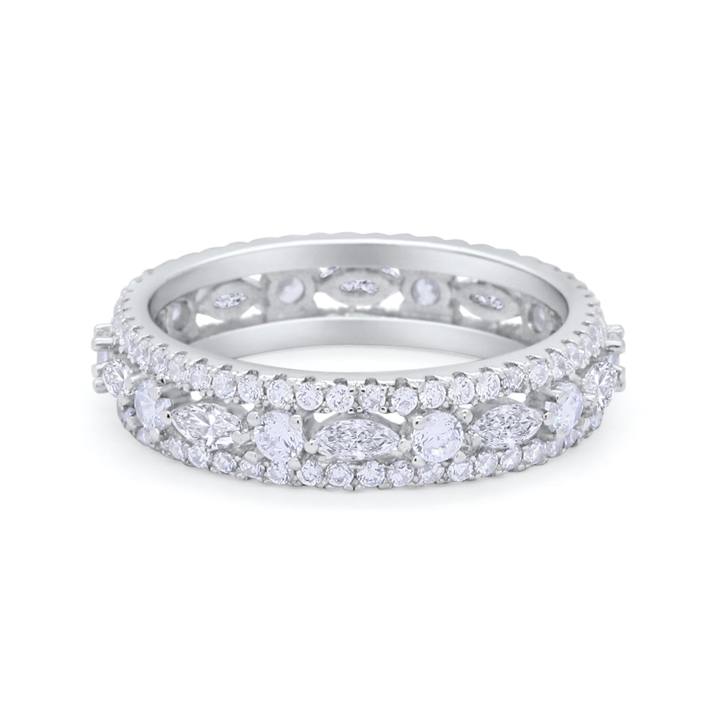 Full Eternity Rings Marquise Simulated Cubic Zirconia Ring