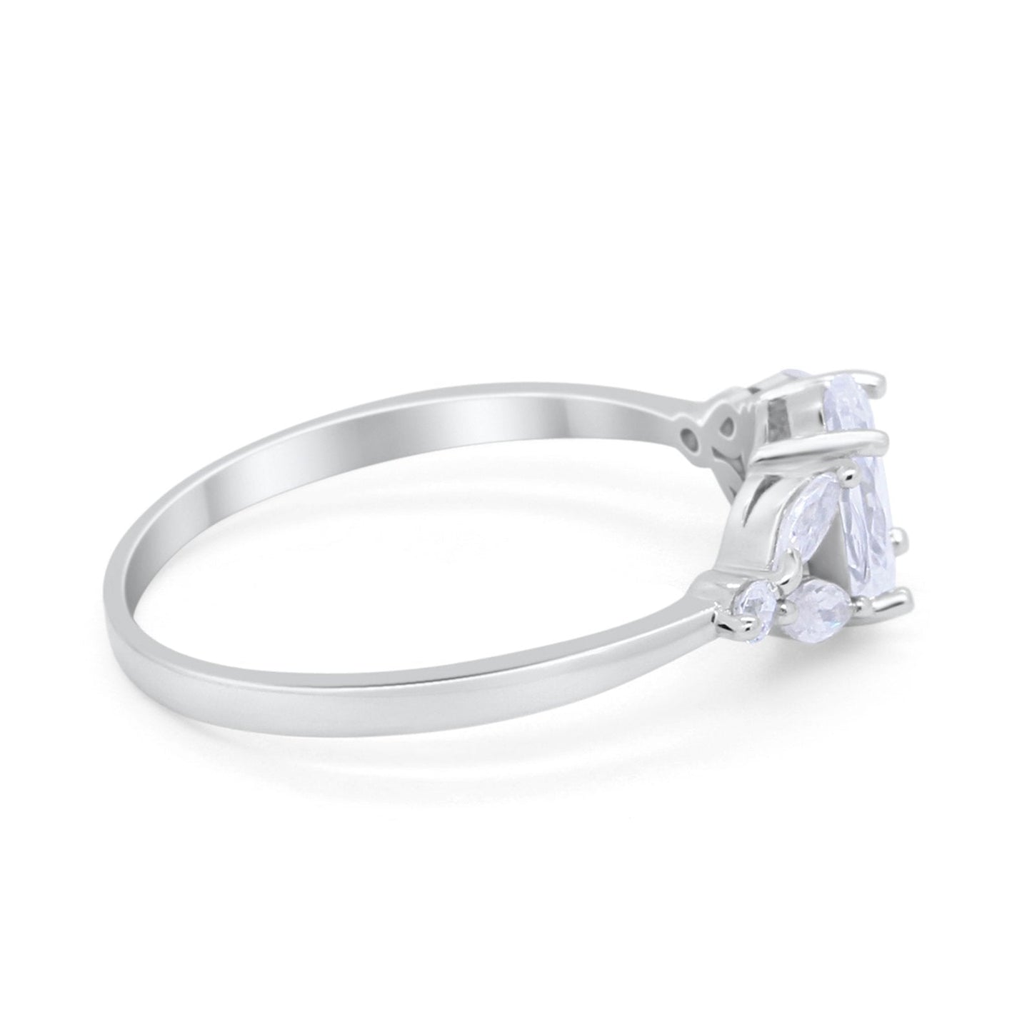 Oval Art Deco Engagement Ring Marquise Simulated CZ